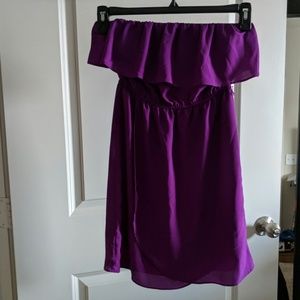 Strapless Purple Dress